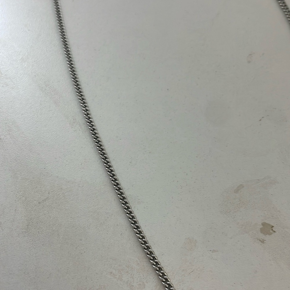 Long silver chain necklace